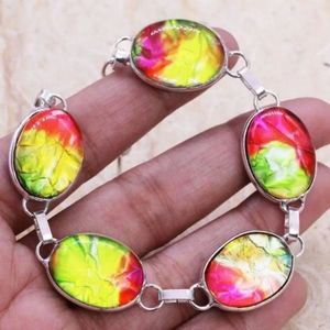 Dichroic Glass Silver Bracelet